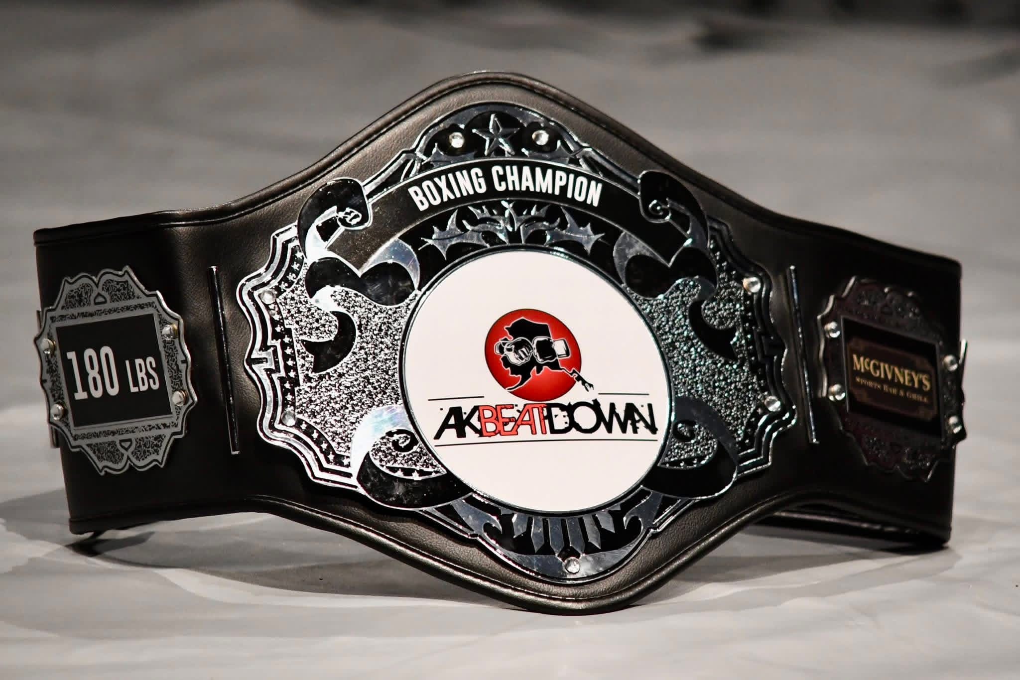 AK Beatdown championship belt close‑up