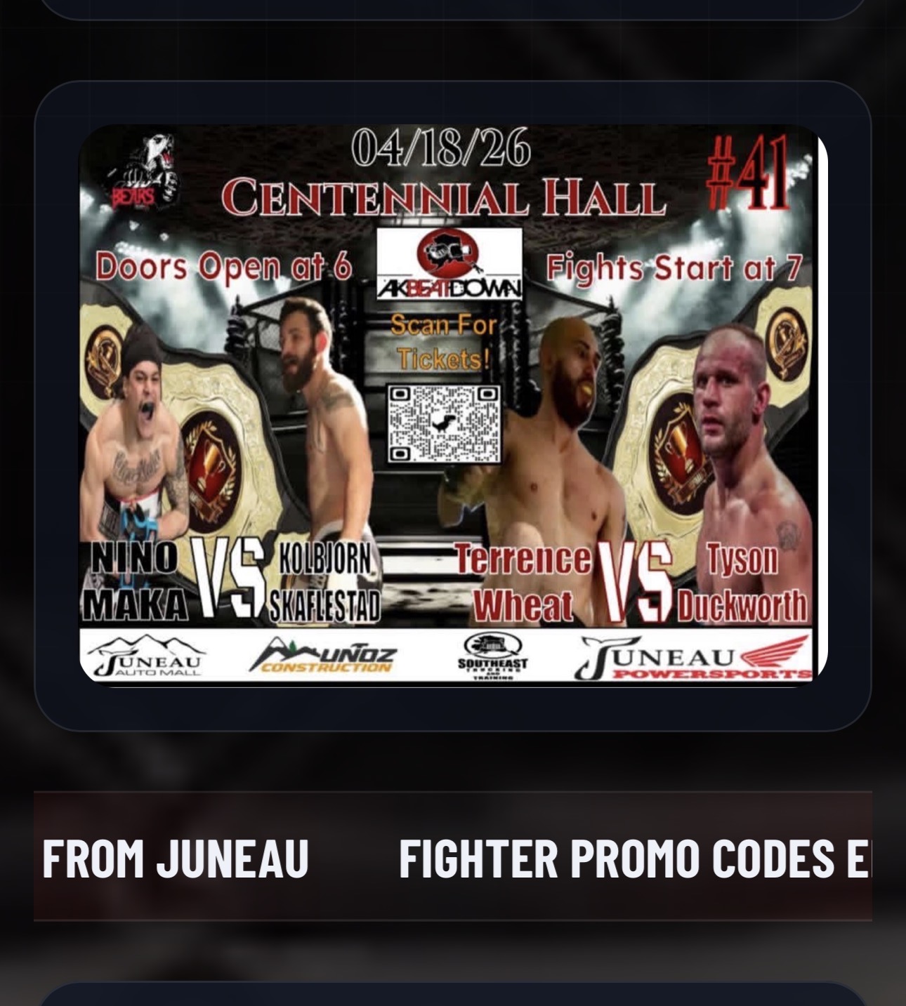 AK Beatdown fight card poster